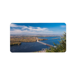 Oberhalb von Mississippi Fluss und Damm bei Alma Adressaufkleber