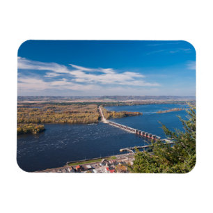 Oberhalb von Mississippi Fluss und Damm bei Alma Magnet