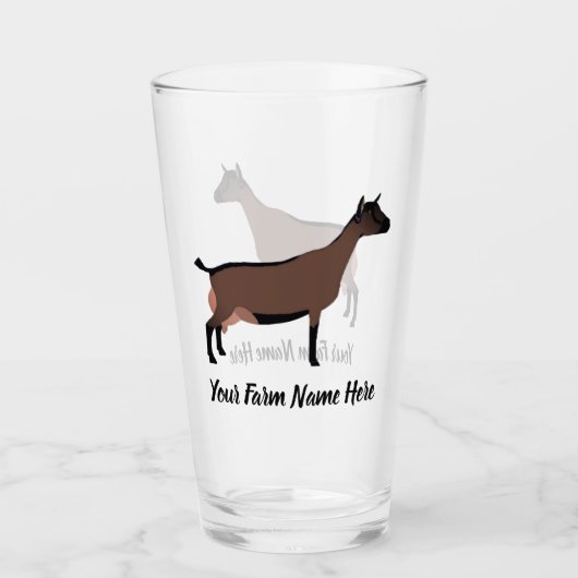 Oberhasli Dairy Goat Glas (Vorderseite)