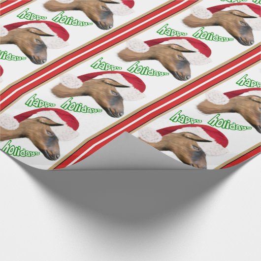 Oberhasli Goat Christmas Wrapping Paper Geschenkpapier (Ecke)