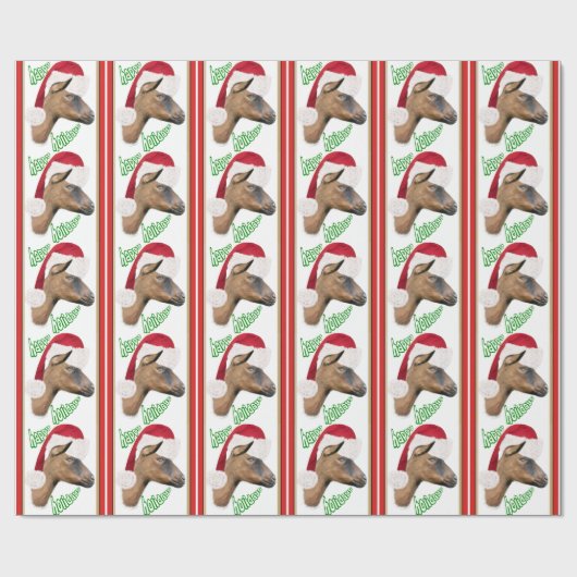 Oberhasli Goat Christmas Wrapping Paper Geschenkpapier (Flach)