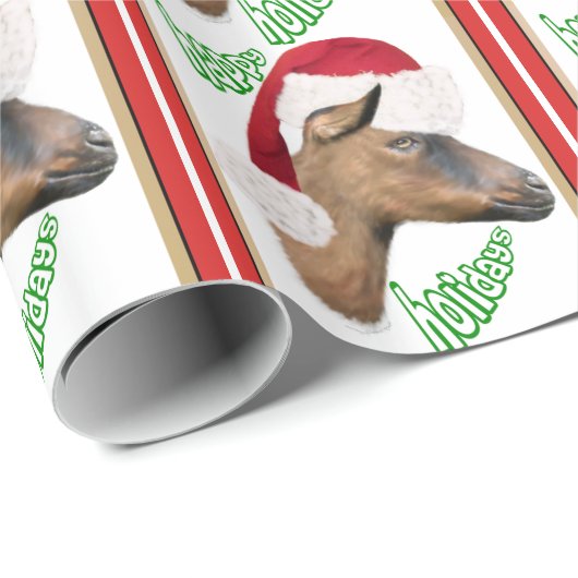 Oberhasli Goat Christmas Wrapping Paper Geschenkpapier (Rolleneckpunkt)