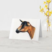 "Oberhasli Goat" - Grußkarte für Tiere Karte (Gelbe Blume)