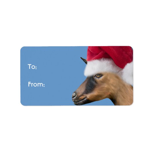 Oberhasli Goat Santa Goat Weihnachtsgeschenk-Tag Adressaufkleber
