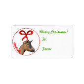 Oberhasli Goat Weihnachtsgeschenk Tag Sticker Adressaufkleber (Vorne)