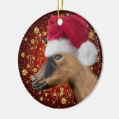 Oberhasli Goat Weihnachtsmannmütze Weihnachtsschmu Keramik Ornament (Links)
