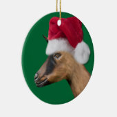 Oberhasli Goat Weihnachtsmannmütze Weihnachtsschmu Keramikornament (Rechts)