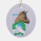 Oberhasli Goat Wreath Keramik Ornament (Links)