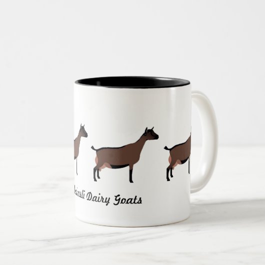 Oberhasli Milchziegen Zweifarbige Tasse (VorderseiteRechts)