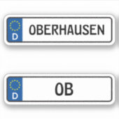 Oberhausen kennzeichen, Deutscher Führerschein Aufkleber (Vorderseite)