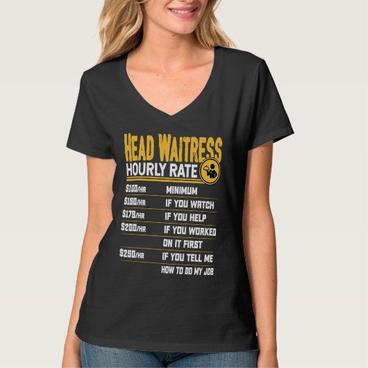 Oberkellnerin Stundensatz   Oberkellner Kellnerin  T-Shirt (Vorderseite)