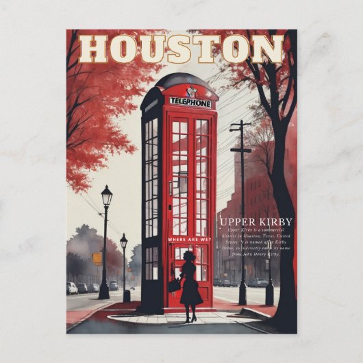 Oberkirby, Houston, Texas Postkarte (Vorderseite)