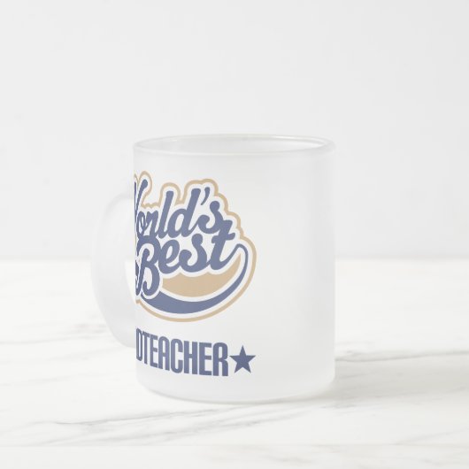 Oberlehrer-Geschenk für (Welten am besten) Mattglastasse (Vorderseite Links)