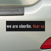 Oberlin: befürchten Sie uns Autoaufkleber (Auf Auto)