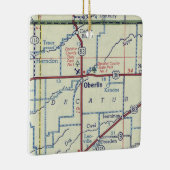Oberlin Kansas Vintag Map Keramikornament (Rechts)