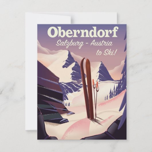 Oberndorf, Salzburg, Österreich, Skiplakat (Vorderseite)