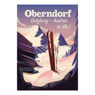 Oberndorf, Salzburg, Österreich, Skiplakat Fotodruck