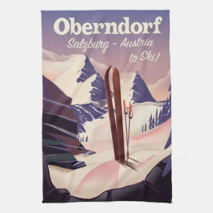 Oberndorf, Salzburg, Österreich, Skiplakat Geschirrtuch