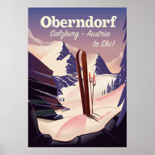 Oberndorf, Salzburg, Österreich, Skiplakat Poster
