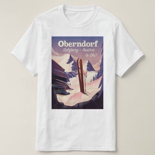 Oberndorf, Salzburg, Österreich, Skiplakat T-Shirt (Design vorne)