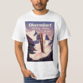 Oberndorf, Salzburg, Österreich, Skiplakat T-Shirt (Vorderseite)