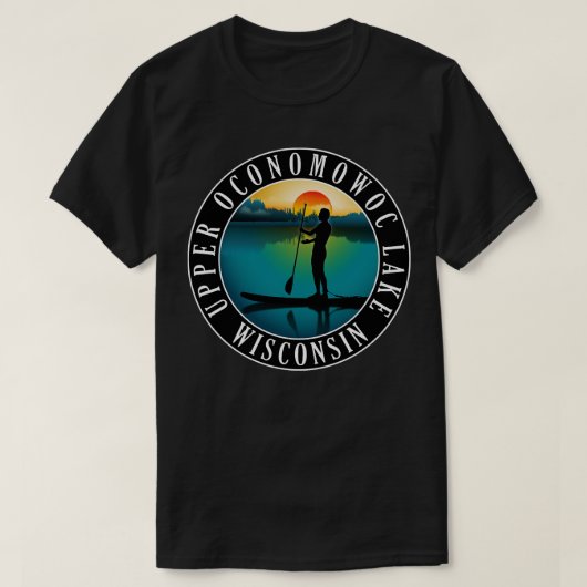 Oberoconomowoc Lake Wisconsin Paddleboarding T-Shirt (Design vorne)