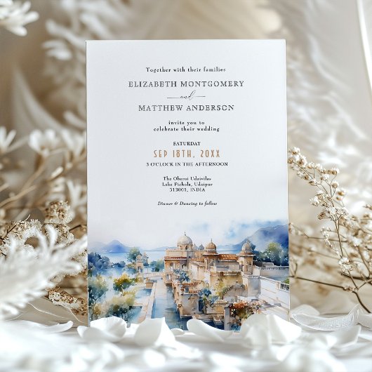 Oberoi Udaivilas Lake Pichola India Wedding Einladung