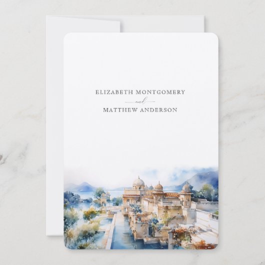 Oberoi Udaivilas Lake Pichola India Wedding Einladung (Rückseite)