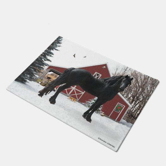 "Oberon im Winter" Tür-Matte Fußmatte (Schrägansicht)