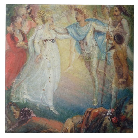Oberon und Titania von 'einem Sommernachtstraum Fliese (Vorderseite)