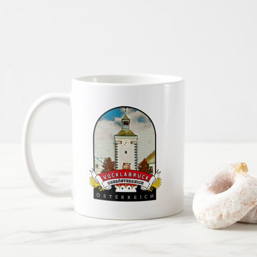 Oberösterreich Vöcklabruck Österreich Souvenir Kaffeetasse (Mit Donut)