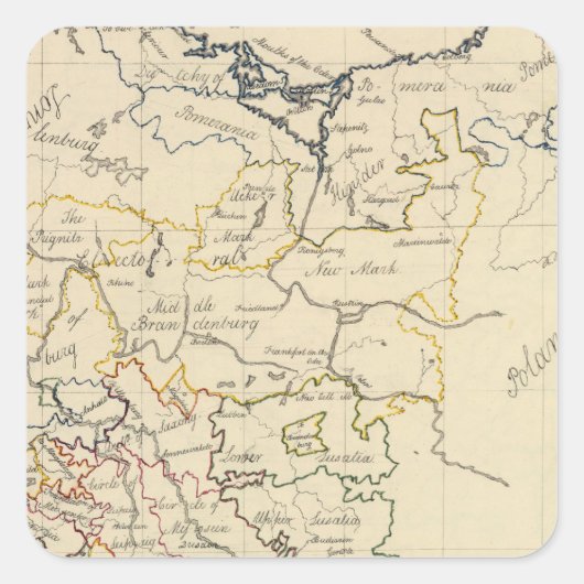 Obersachsen 2 quadratischer aufkleber (Vorderseite)