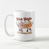 Oberschenkel & Pumpkin Pies Funny Retro Erntedank Kaffeetasse (Links)