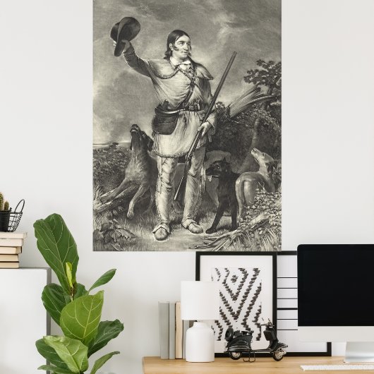 Oberst Davy Crockett 1839 Poster (Heimbüro)