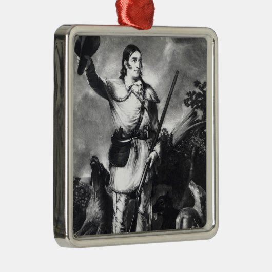 Oberst Davy Crockett Silbernes Ornament (Rechts)
