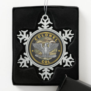 Oberst schneeflocken Zinn-Ornament