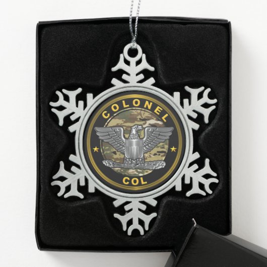 Oberst schneeflocken Zinn-Ornament (Box)