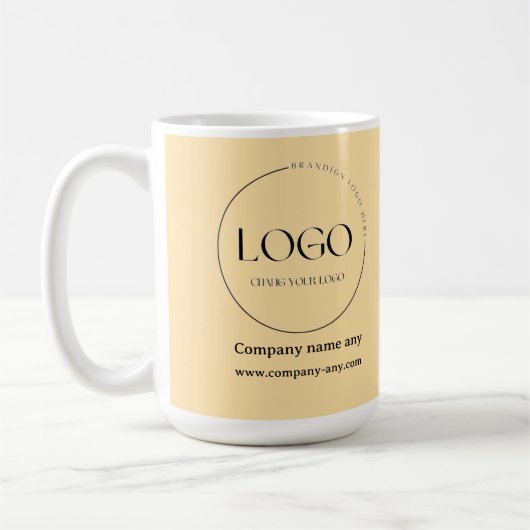 Oberst Senf Farbdessign Geschäft anpassen Kaffeetasse (Links)