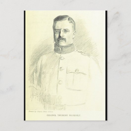 Oberst Theodore Roosevelt Postkarte (Vorderseite)