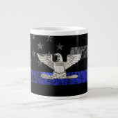 Oberst Thin Blue Line Distressed Flag Jumbo-Tasse (Vorderseite)