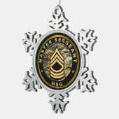 Oberstabsfeldwebel MSG Schneeflocken Zinn-Ornament (Rechts)