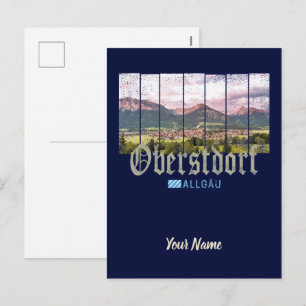 Oberstdorf Allgäu Vintage Bayern Deutschland Souve Feiertagspostkarte