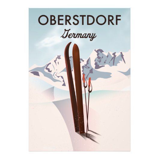 Oberstdorf Deutschland Skikarte. Fotodruck (Vorne)