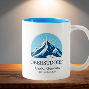 Oberstdorf im Allgäu Deutschland Skigebiet Souveni Zweifarbige Tasse