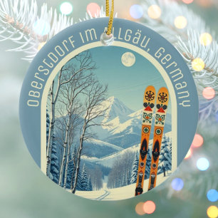 Oberstdorf im Allgäu Deutschland Skisouvenir Keramik Ornament