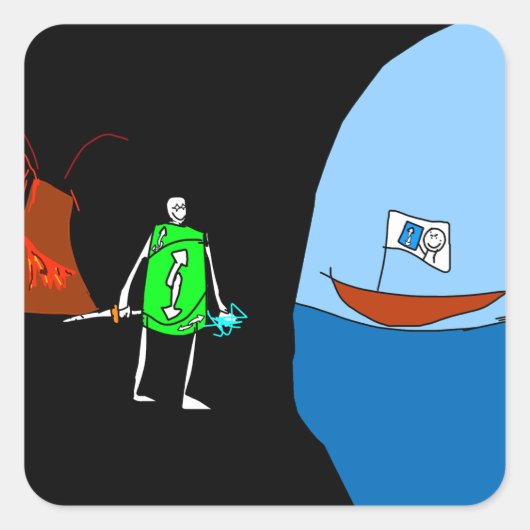 Oberste Quadratischer Aufkleber (Vorderseite)