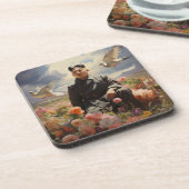 Oberster Führer Kim Jong Un Getränkeuntersetzer (Linke Seite)