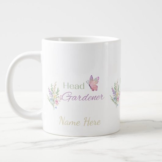 Oberster Gärtner Floral, Muttertag, Geburtstag Jumbo-Tasse (Links)