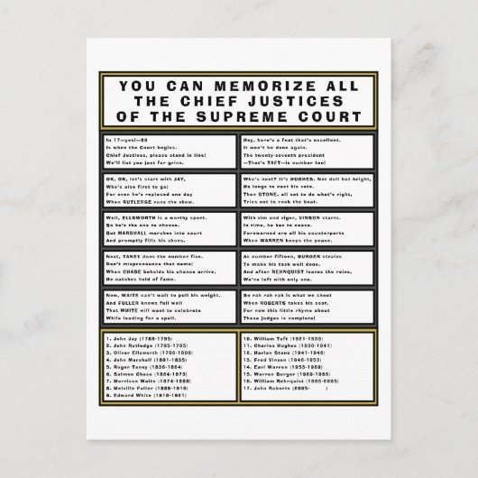 Oberster Gerichtshof Postcard Funny Chief Justice Postkarte (Vorderseite)