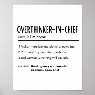 Oberster Nachdenker Definition Personalisierter Na Poster
